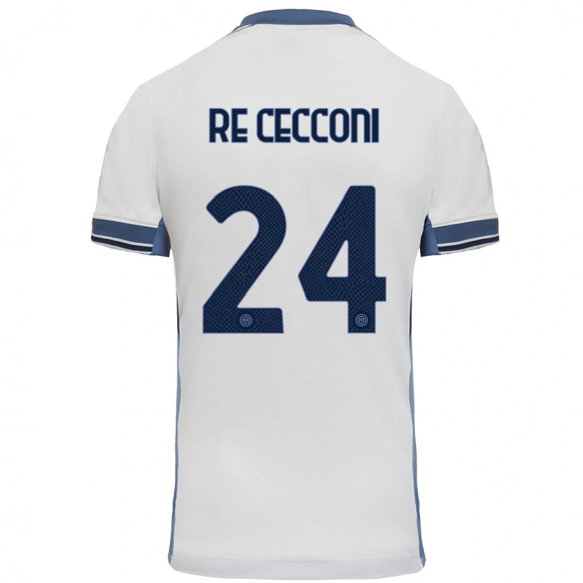 Danxen Niño Camiseta Gabriele Re Cecconi #24 Blanco Gris 2ª Equipación 2024/25 La Camisa