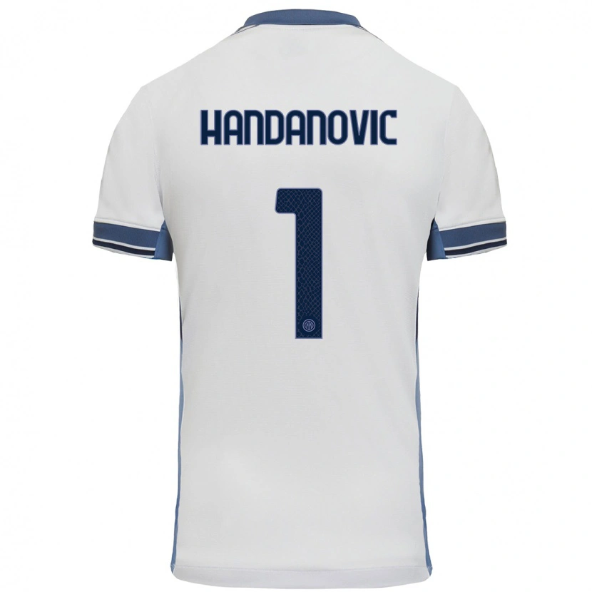 Danxen Niño Camiseta Samir Handanovic #1 Blanco Gris 2ª Equipación 2024/25 La Camisa
