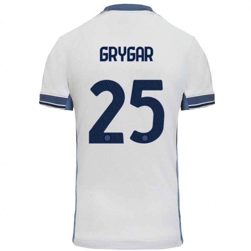 Danxen Niño Camiseta Samuel Grygar #25 Blanco Gris 2ª Equipación 2024/25 La Camisa
