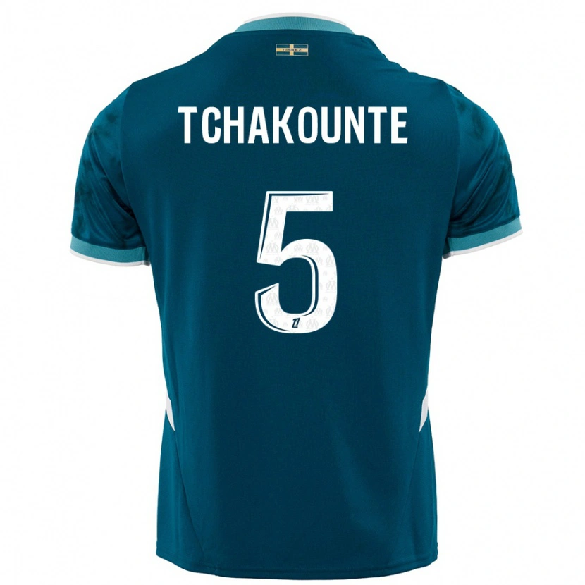 Danxen Niño Camiseta Annaëlle Tchakounté #5 Azul Turquesa 2ª Equipación 2024/25 La Camisa