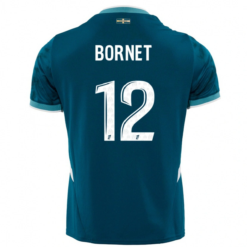 Danxen Niño Camiseta Camille Bornet #12 Azul Turquesa 2ª Equipación 2024/25 La Camisa