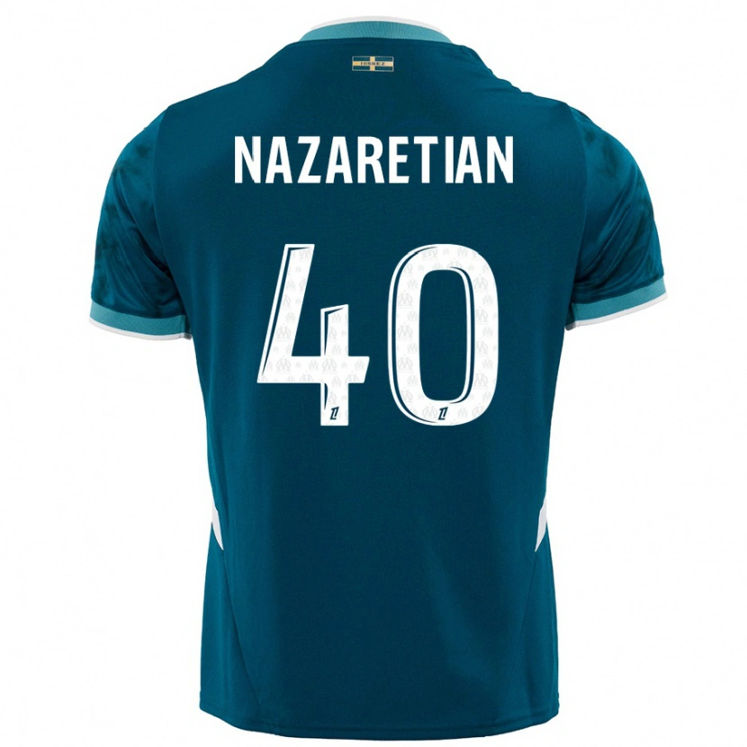 Danxen Niño Camiseta Manuel Nazaretian #40 Azul Turquesa 2ª Equipación 2024/25 La Camisa