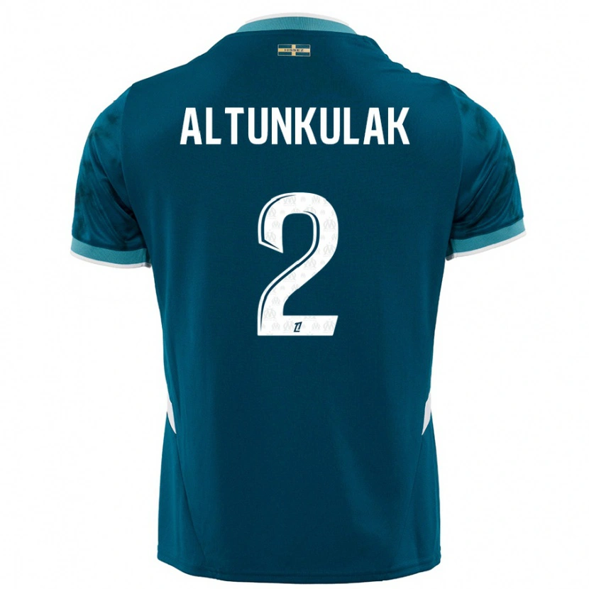 Danxen Niño Camiseta Selen Altunkulak #2 Azul Turquesa 2ª Equipación 2024/25 La Camisa