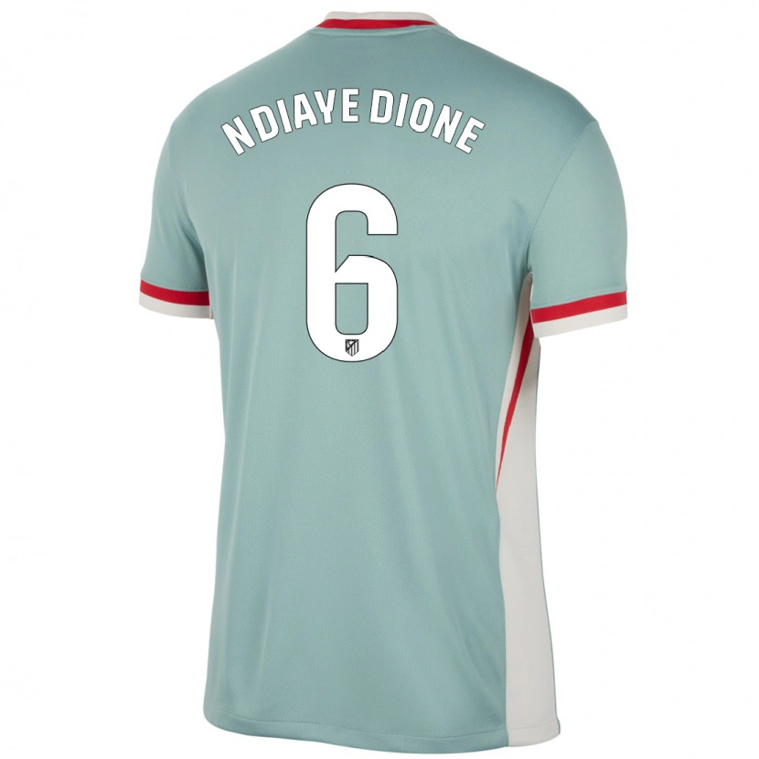 Danxen Niño Camiseta Assane Ndiaye Dione #6 Beige Claro Azul 2ª Equipación 2024/25 La Camisa