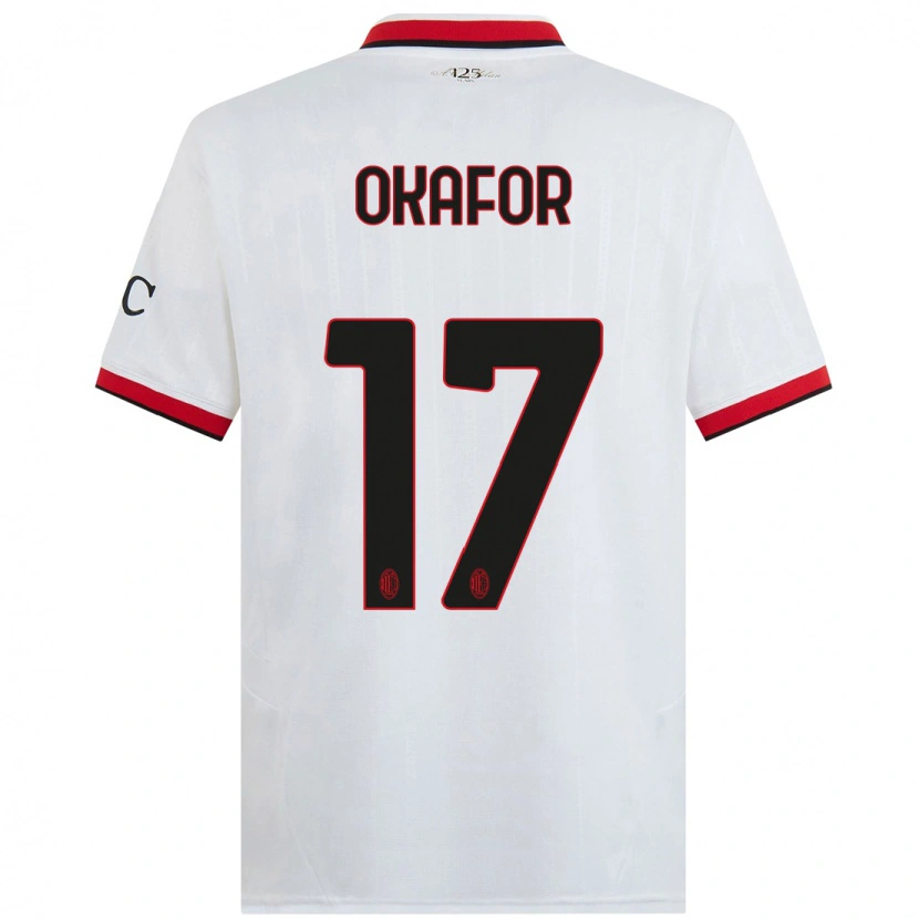 Danxen Niño Camiseta Noah Okafor #17 Blanco Negro Rojo 2ª Equipación 2024/25 La Camisa
