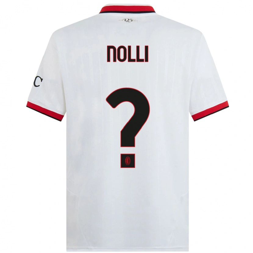 Danxen Niño Camiseta Luca Nolli #0 Blanco Negro Rojo 2ª Equipación 2024/25 La Camisa