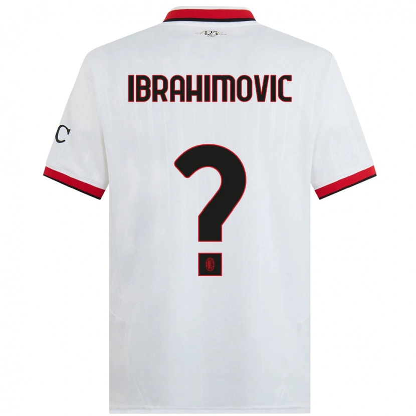 Danxen Niño Camiseta Vincent Ibrahimovic #0 Blanco Negro Rojo 2ª Equipación 2024/25 La Camisa