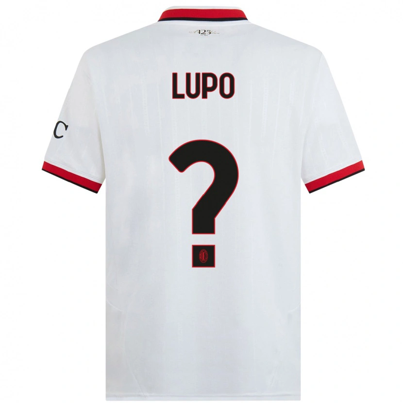 Danxen Niño Camiseta Simone Lupo #0 Blanco Negro Rojo 2ª Equipación 2024/25 La Camisa