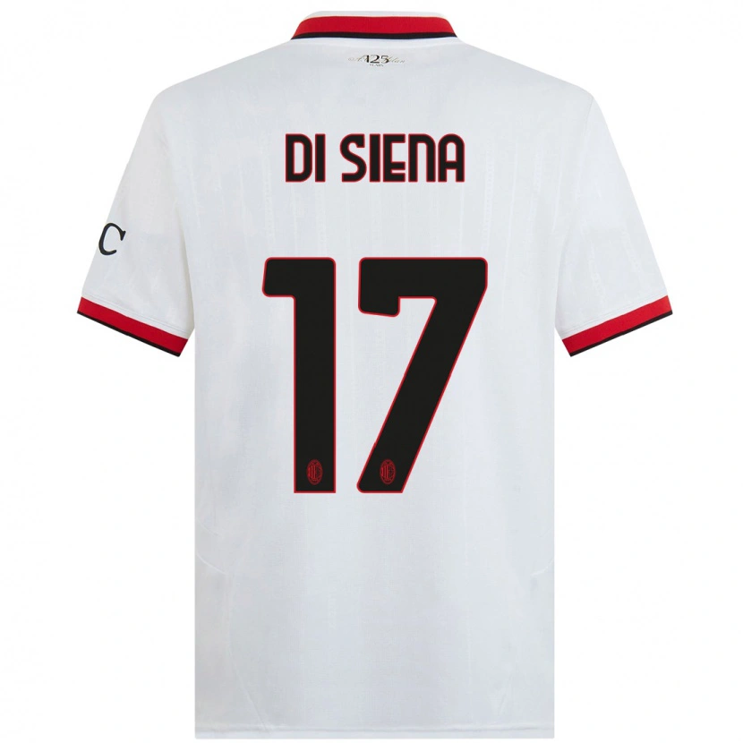 Danxen Niño Camiseta Andrea Di Siena #17 Blanco Negro Rojo 2ª Equipación 2024/25 La Camisa