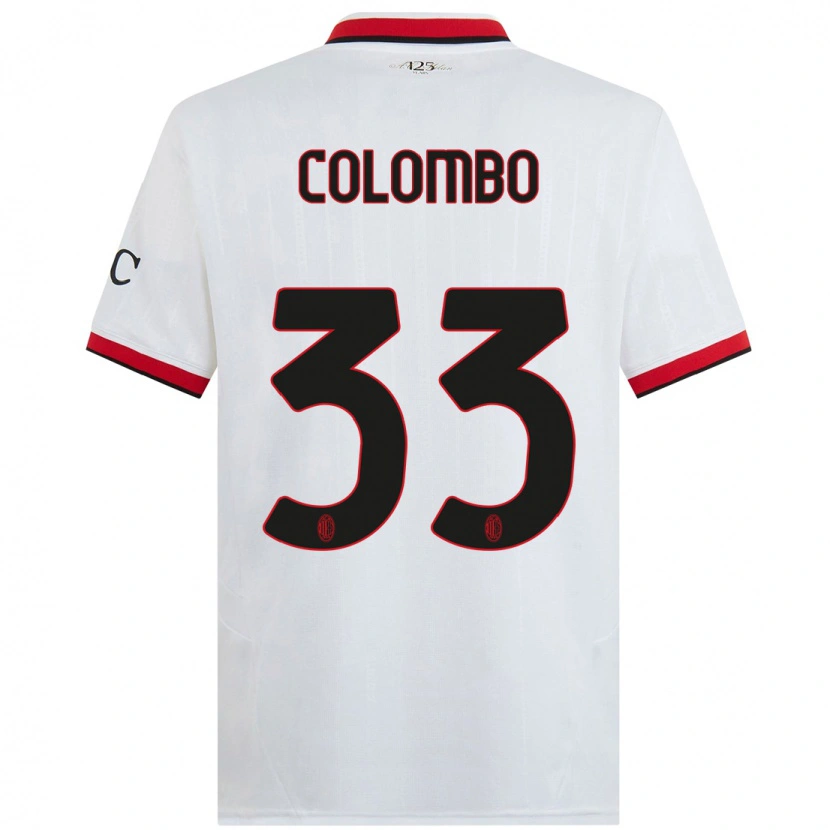 Danxen Niño Camiseta Federico Colombo #33 Blanco Negro Rojo 2ª Equipación 2024/25 La Camisa