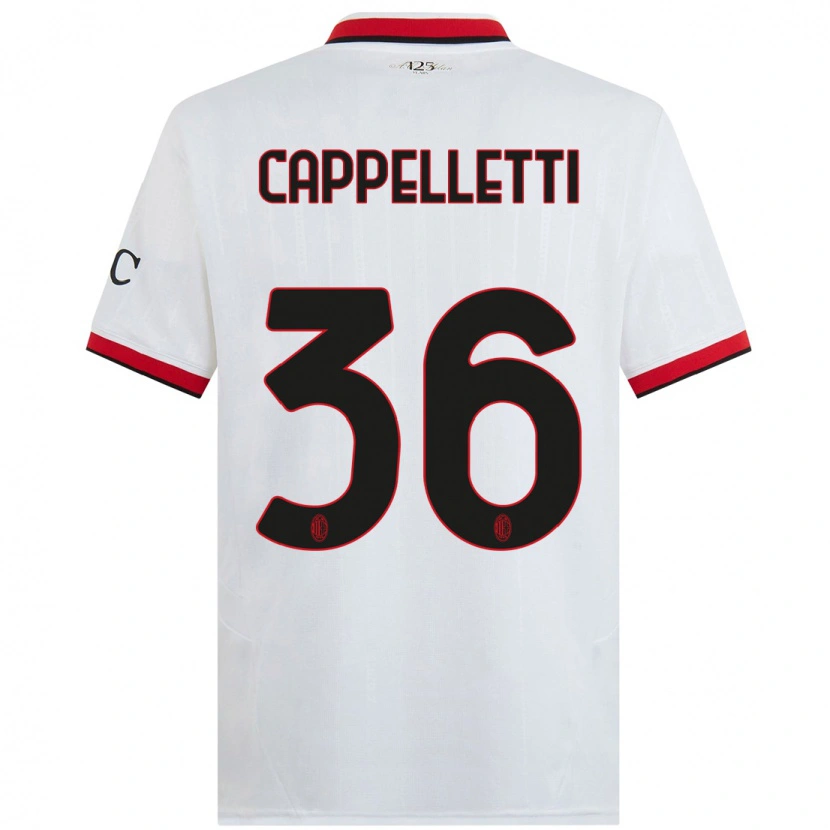 Danxen Niño Camiseta Mattia Cappelletti #36 Blanco Negro Rojo 2ª Equipación 2024/25 La Camisa