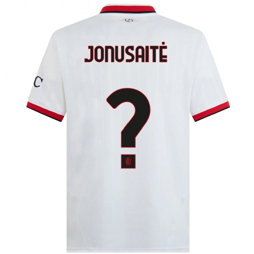 Danxen Niño Camiseta Rimantė Jonušaitė #0 Blanco Negro Rojo 2ª Equipación 2024/25 La Camisa