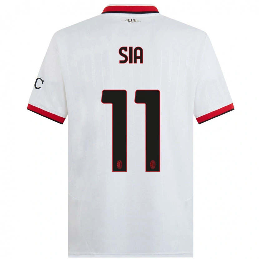 Danxen Niño Camiseta Diego Sia #11 Blanco Negro Rojo 2ª Equipación 2024/25 La Camisa
