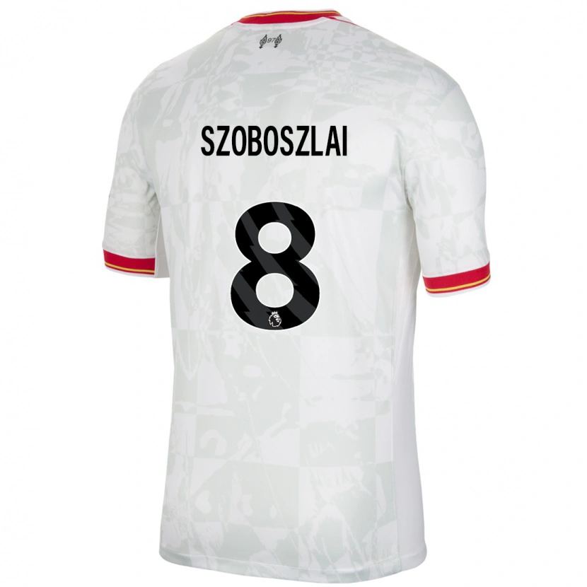 Danxen Niño Camiseta Dominik Szoboszlai #8 Blanco Rojo Negro Equipación Tercera 2024/25 La Camisa
