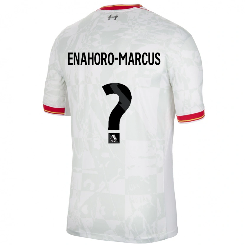 Danxen Niño Camiseta Louis Enahoro-Marcus #0 Blanco Rojo Negro Equipación Tercera 2024/25 La Camisa