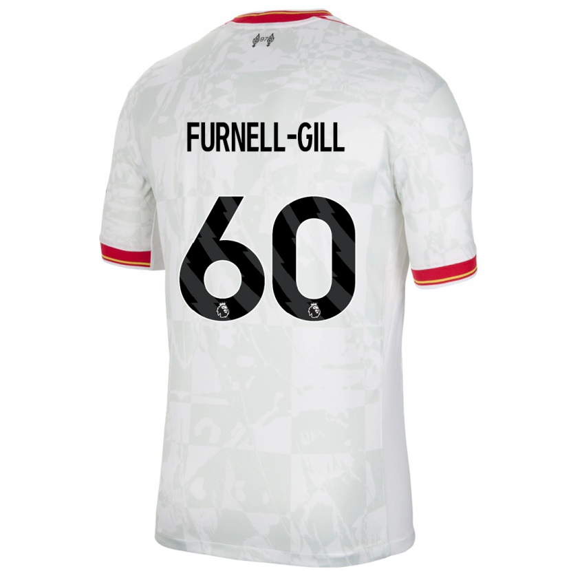 Danxen Niño Camiseta Luca Furnell-Gill #60 Blanco Rojo Negro Equipación Tercera 2024/25 La Camisa