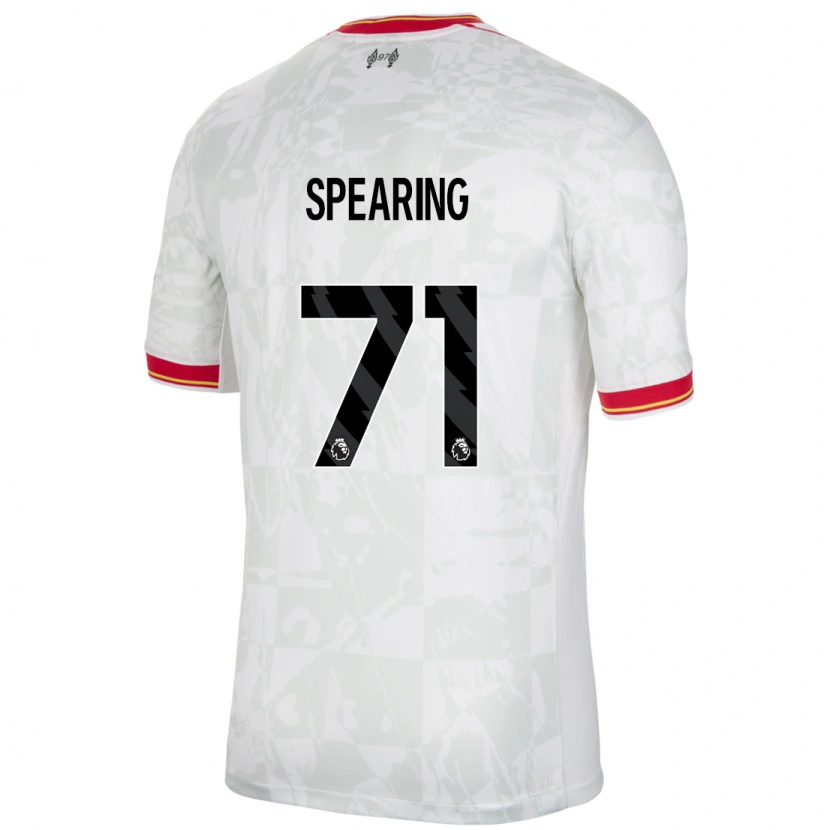 Danxen Niño Camiseta Jay Spearing #71 Blanco Rojo Negro Equipación Tercera 2024/25 La Camisa