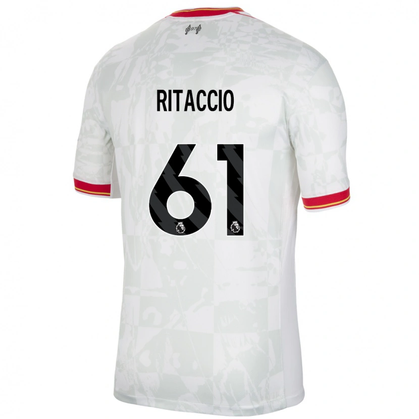 Danxen Niño Camiseta Matteo Ritaccio #61 Blanco Rojo Negro Equipación Tercera 2024/25 La Camisa