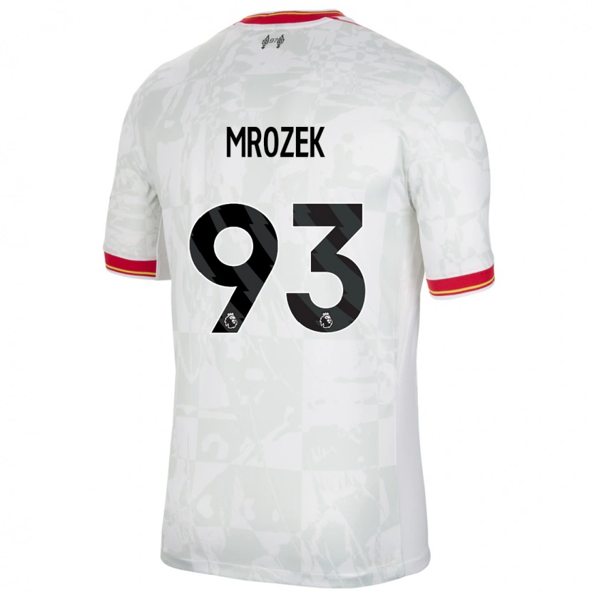 Danxen Niño Camiseta Fabian Mrozek #93 Blanco Rojo Negro Equipación Tercera 2024/25 La Camisa