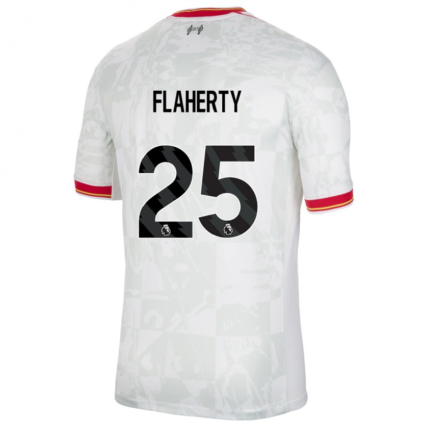 Danxen Niño Camiseta Gilly Flaherty #25 Blanco Rojo Negro Equipación Tercera 2024/25 La Camisa