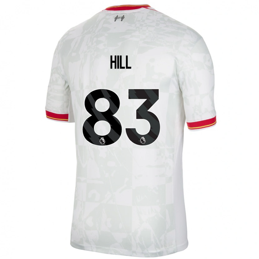 Danxen Niño Camiseta Thomas Hill #83 Blanco Rojo Negro Equipación Tercera 2024/25 La Camisa