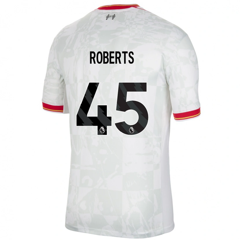 Danxen Niño Camiseta Iwan Roberts #45 Blanco Rojo Negro Equipación Tercera 2024/25 La Camisa