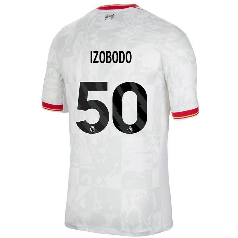 Danxen Niño Camiseta Elijah Izobodo John #50 Blanco Rojo Negro Equipación Tercera 2024/25 La Camisa