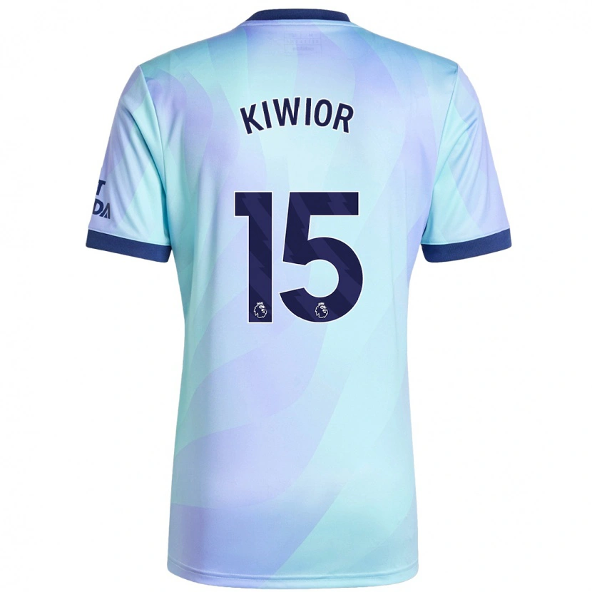 Danxen Niño Camiseta Jakub Kiwior #15 Agua Equipación Tercera 2024/25 La Camisa