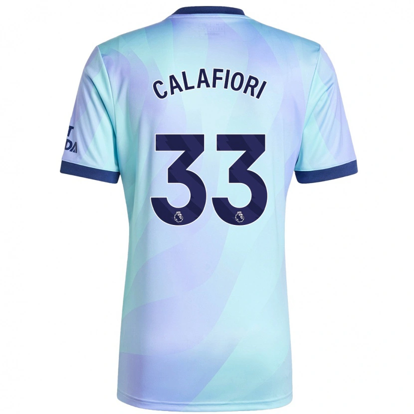 Danxen Niño Camiseta Riccardo Calafiori #33 Agua Equipación Tercera 2024/25 La Camisa