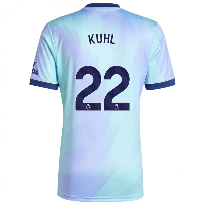 Danxen Niño Camiseta Kathrine Møller Kühl #22 Agua Equipación Tercera 2024/25 La Camisa