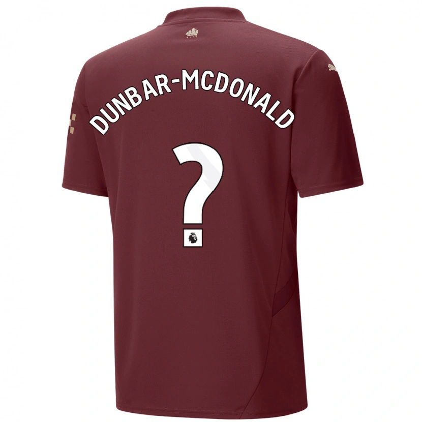 Danxen Niño Camiseta Christian Dunbar-Mcdonald #0 Granate Equipación Tercera 2024/25 La Camisa