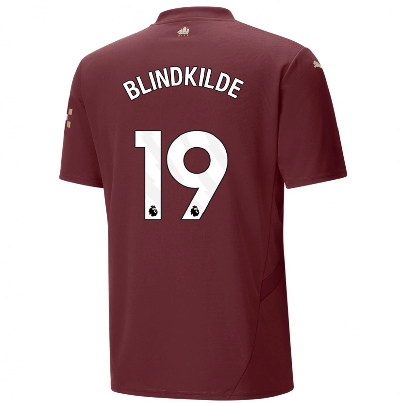 Danxen Niño Camiseta Laura Blindkilde Brown #19 Granate Equipación Tercera 2024/25 La Camisa