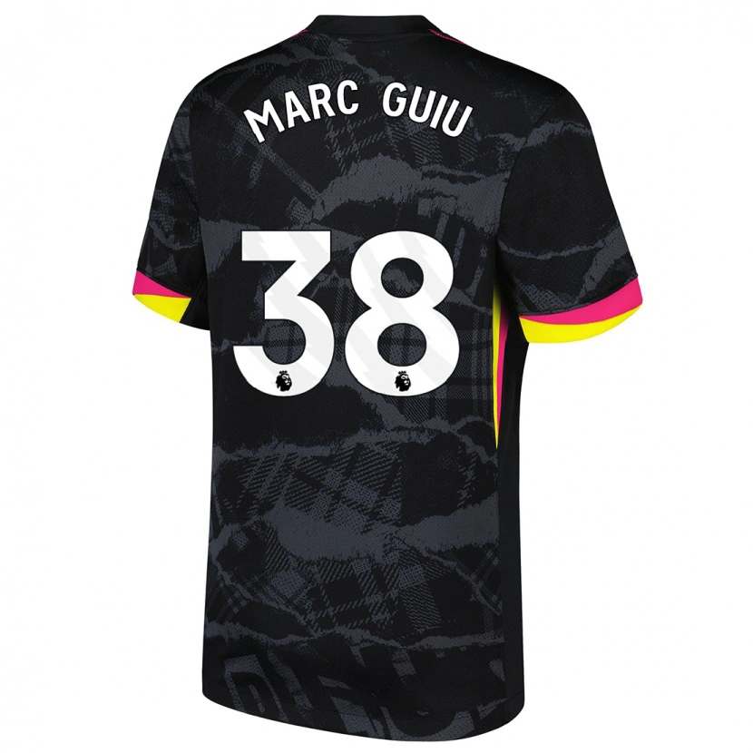 Danxen Niño Camiseta Marc Guiu #38 Negro Rosa Equipación Tercera 2024/25 La Camisa