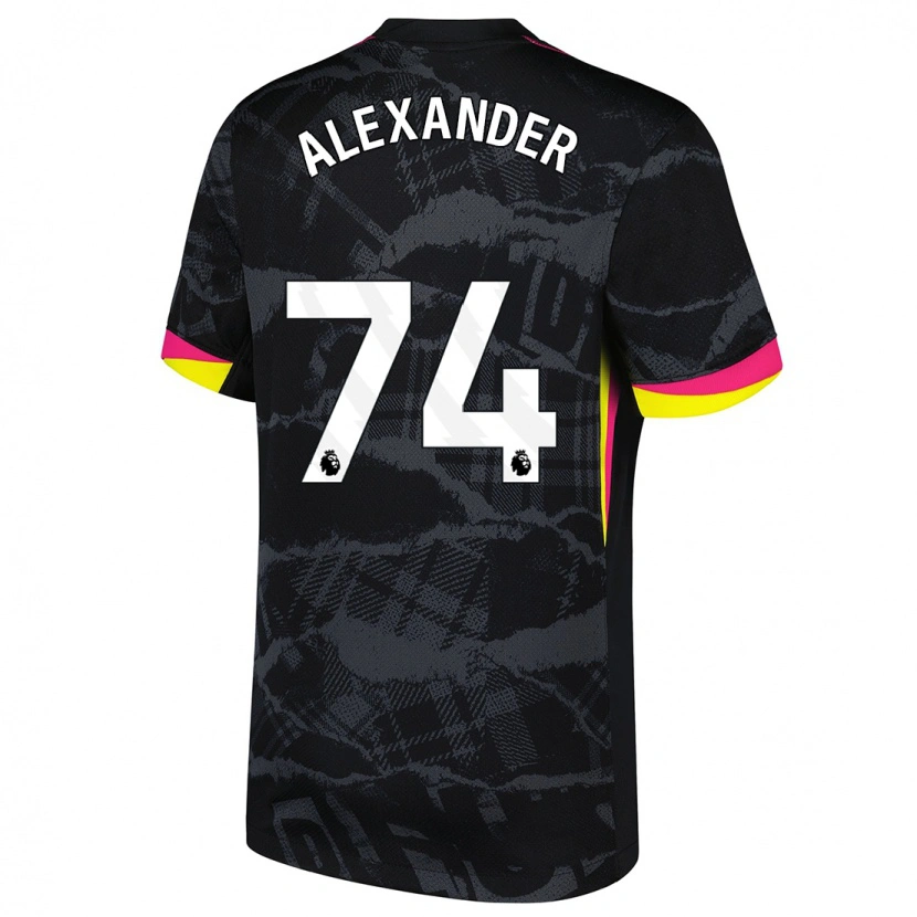 Danxen Niño Camiseta Reiss-Alexander Russell-Denny #74 Negro Rosa Equipación Tercera 2024/25 La Camisa