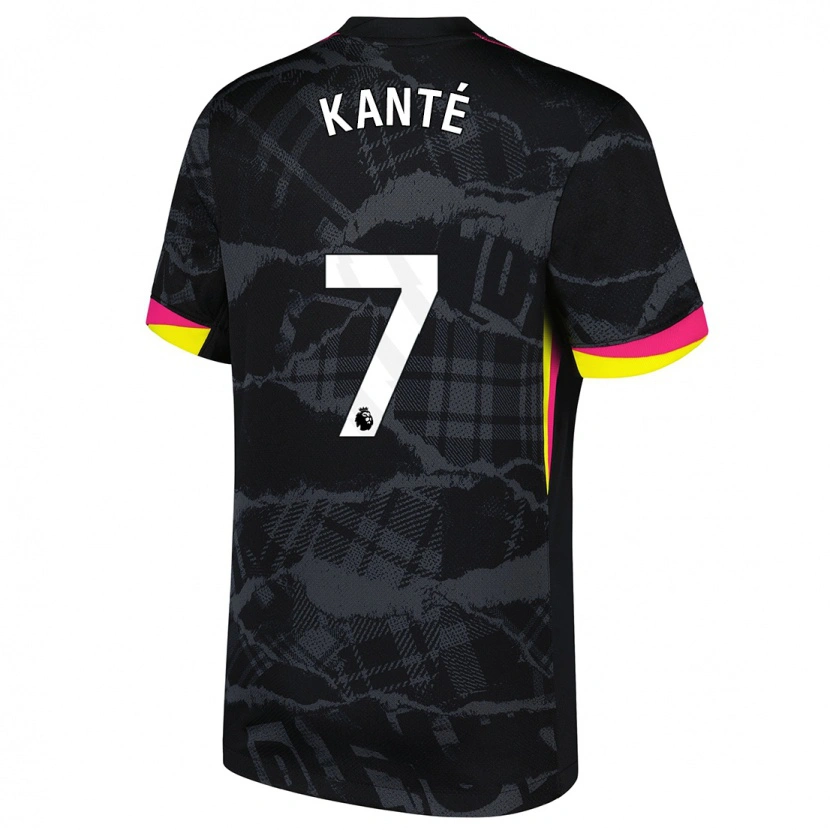 Danxen Niño Camiseta N'golo Kante #7 Negro Rosa Equipación Tercera 2024/25 La Camisa