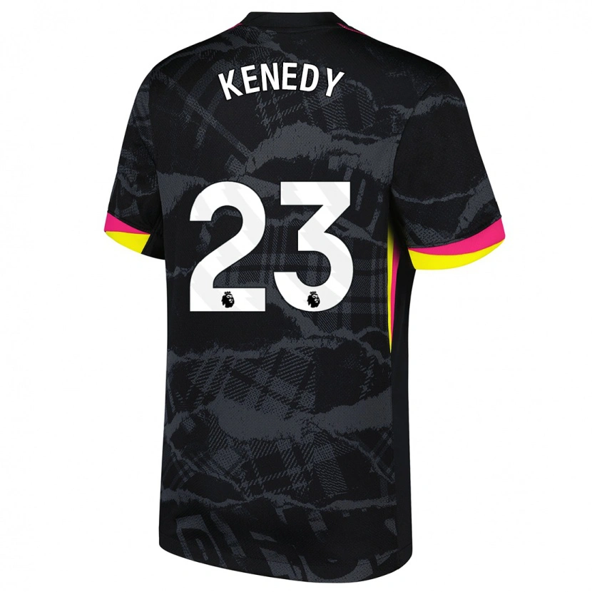 Danxen Niño Camiseta Robert Kenedy #23 Negro Rosa Equipación Tercera 2024/25 La Camisa