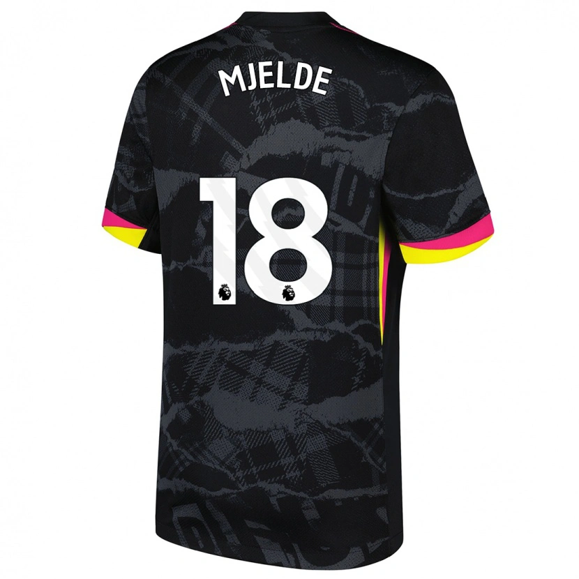 Danxen Niño Camiseta Maren Mjelde #18 Negro Rosa Equipación Tercera 2024/25 La Camisa