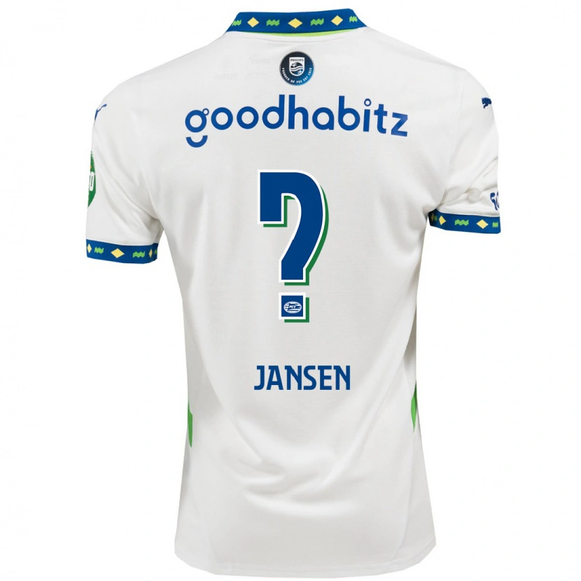 Danxen Niño Camiseta Koen Jansen #0 Blanco Azul Oscuro Equipación Tercera 2024/25 La Camisa