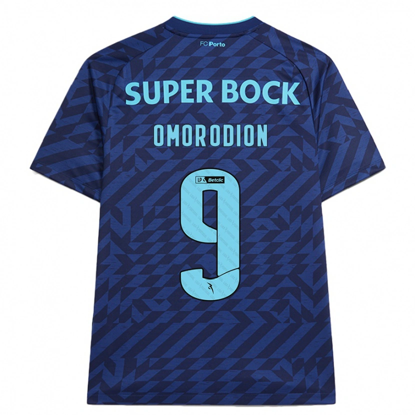 Danxen Niño Camiseta Samu Omorodion #9 Azul Marino Equipación Tercera 2024/25 La Camisa
