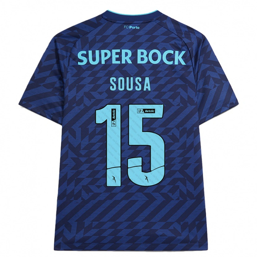 Danxen Niño Camiseta Vasco Sousa #15 Azul Marino Equipación Tercera 2024/25 La Camisa