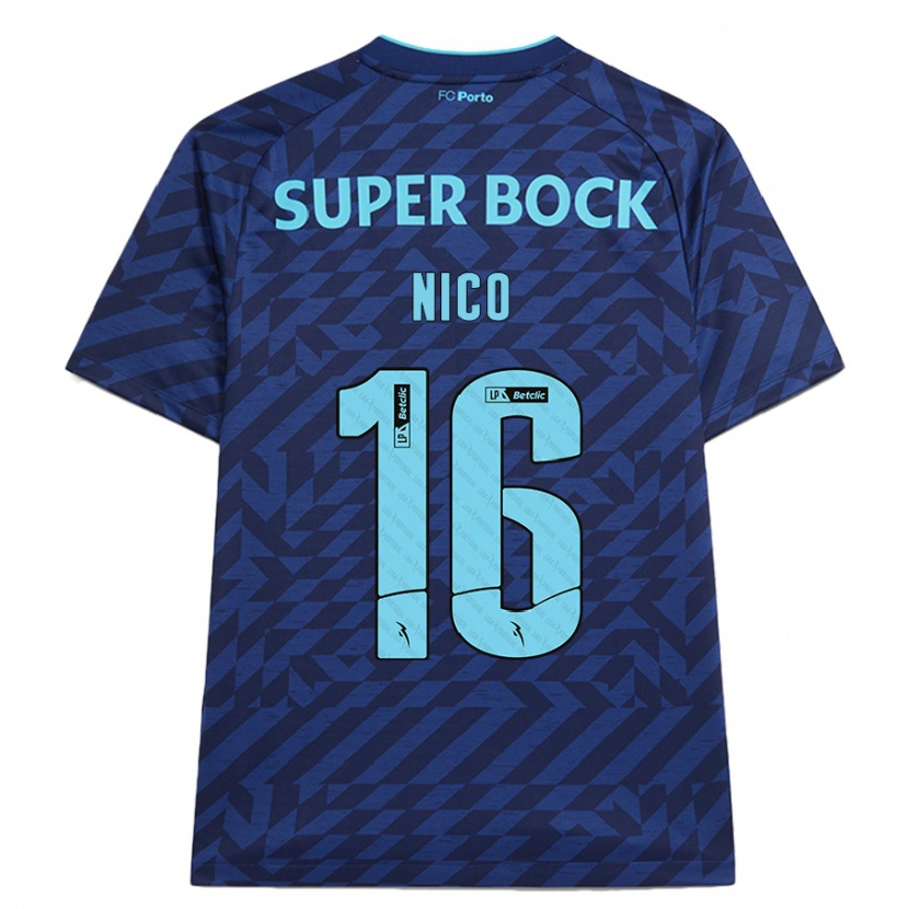 Danxen Niño Camiseta Nico González #16 Azul Marino Equipación Tercera 2024/25 La Camisa
