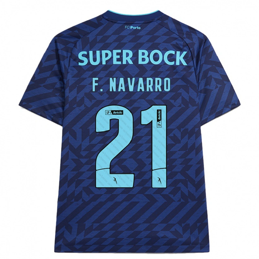 Danxen Niño Camiseta Fran Navarro #21 Azul Marino Equipación Tercera 2024/25 La Camisa