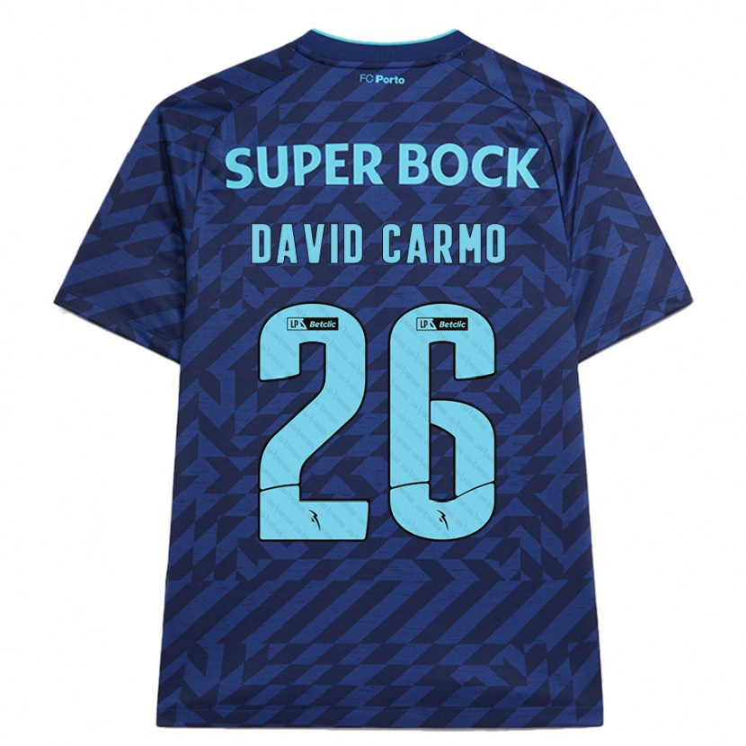 Danxen Niño Camiseta David Carmo #26 Azul Marino Equipación Tercera 2024/25 La Camisa