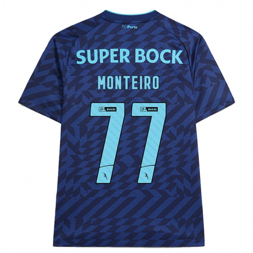 Danxen Niño Camiseta Rui Monteiro #77 Azul Marino Equipación Tercera 2024/25 La Camisa