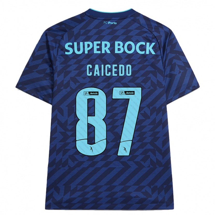 Danxen Niño Camiseta Brayan Caicedo #87 Azul Marino Equipación Tercera 2024/25 La Camisa