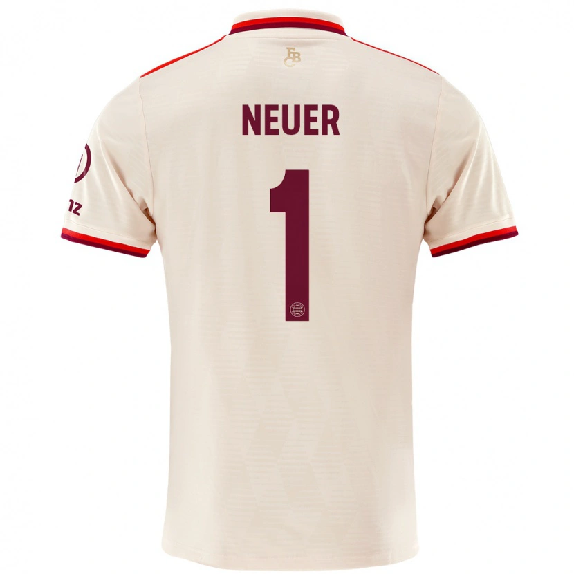 Danxen Niño Camiseta Manuel Neuer #1 Lino Equipación Tercera 2024/25 La Camisa