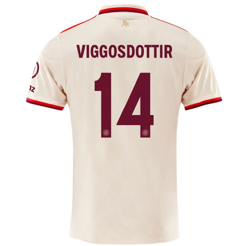 Danxen Niño Camiseta Glodis Perla Viggosdottir #14 Lino Equipación Tercera 2024/25 La Camisa
