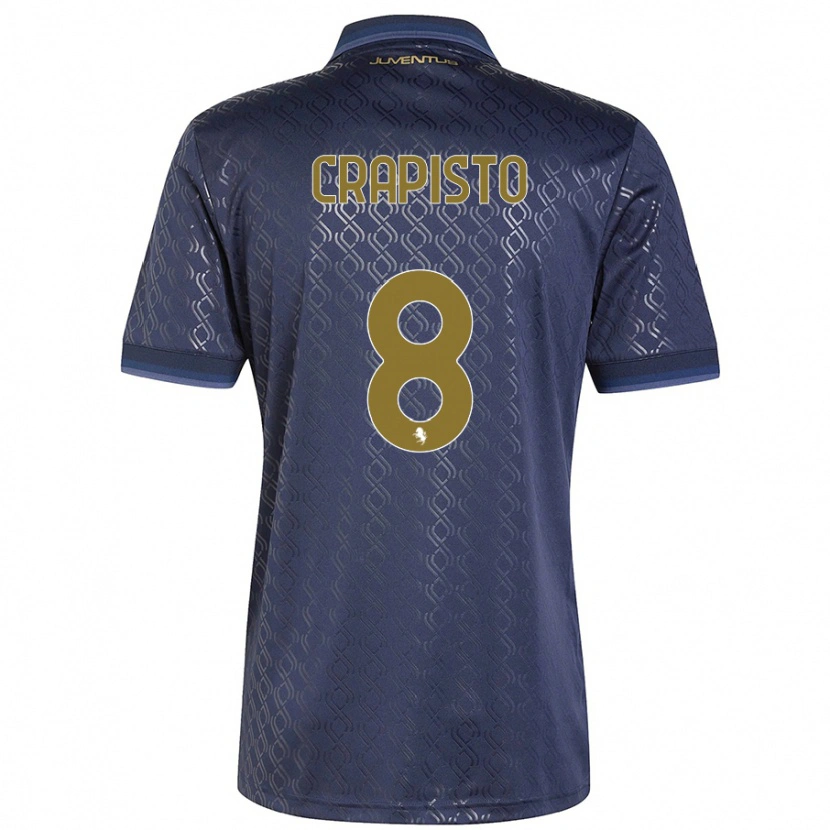 Danxen Niño Camiseta Francesco Crapisto #8 Azul Marino Equipación Tercera 2024/25 La Camisa