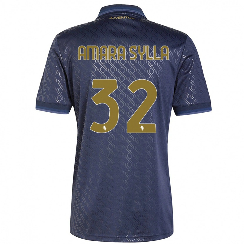 Danxen Niño Camiseta Idris Amara Sylla #32 Azul Marino Equipación Tercera 2024/25 La Camisa