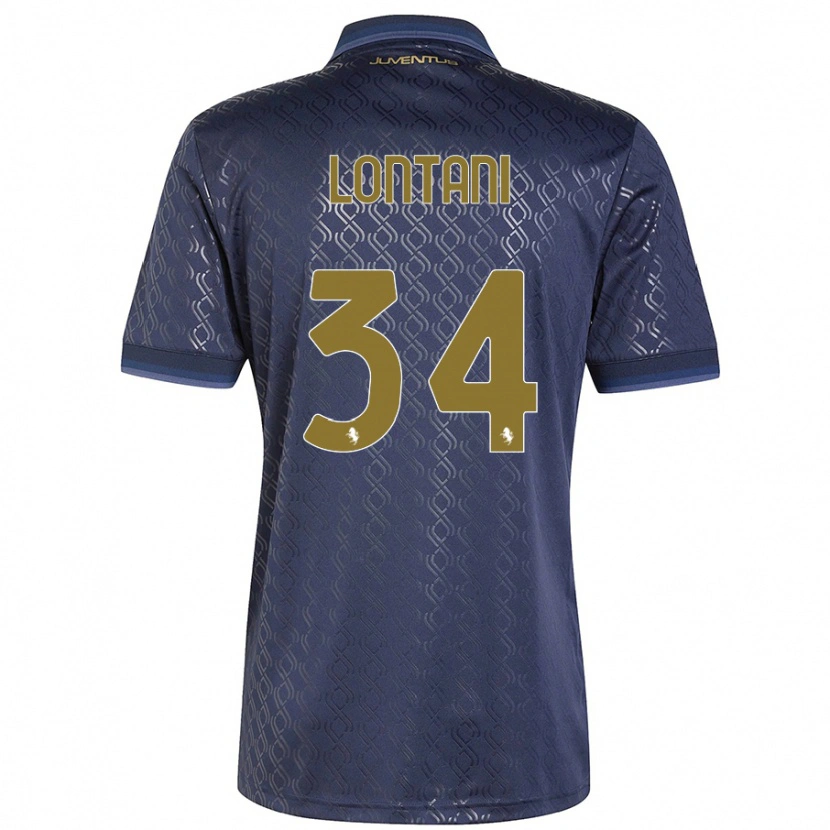 Danxen Niño Camiseta Matteo Lontani #34 Azul Marino Equipación Tercera 2024/25 La Camisa